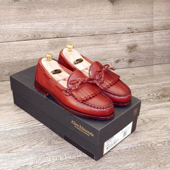 * NIB * $295 Allen Edmonds WOODSTOCK Loafer 7 D Chili * add $15 new Cedar Trees main image 12